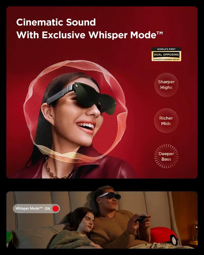 Lunettes RayNeo Air 3S : Découvrez un écran géant de 201' avec une luminosité de 650 Nits, confortables à porter, neuves