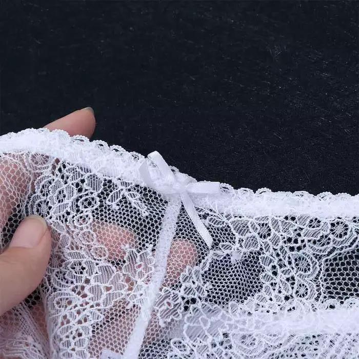 Culotte String Transparente Sans Couture Dentelle Mini Nœud Pour Femmes Occasions Spéciales