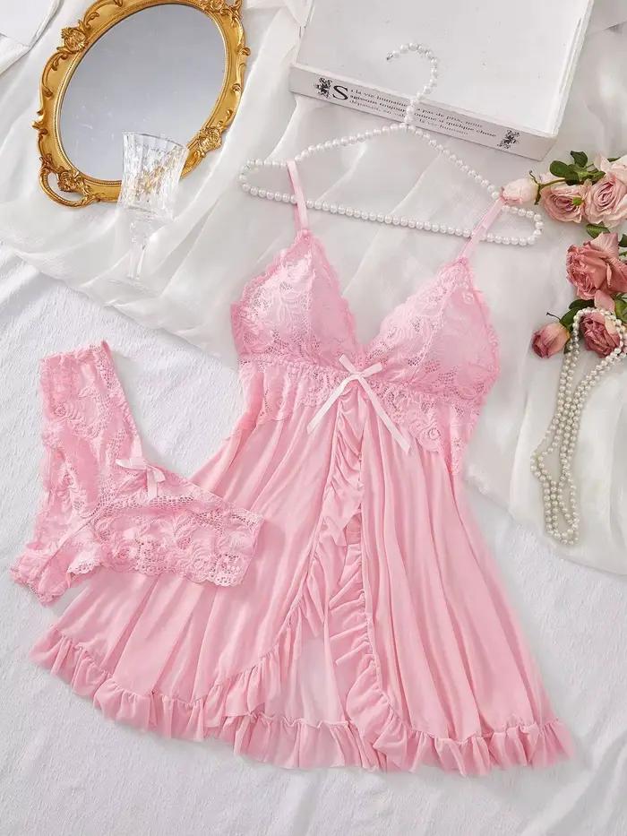 Ensemble de chemises de nuit d'été à col halter