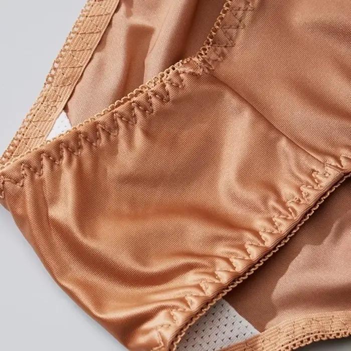 Culottes en satin de soie taille basse avec entrejambe en coton