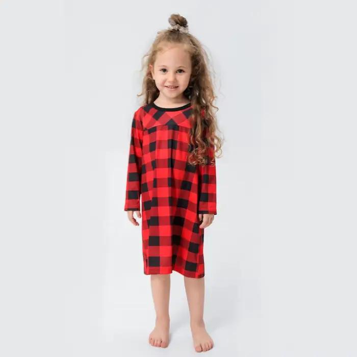 Pyjama de famille de noël imprimé à carreaux, vêtements assortis pour mère, père et enfants, chemise à boutons à manches longues, ensemble pour garçon et fille, Look de noël