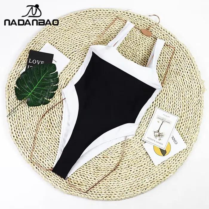 Nadanbao Sexy mode Bikini une pièce maillot de bain taille haute plage Style décontracté maillot de bain piscine Bikini été vêtements pour femmes