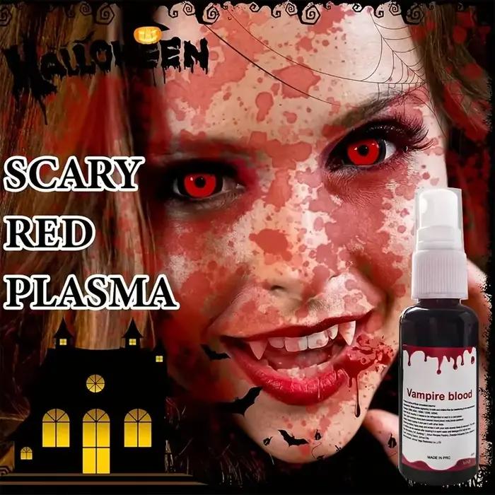 Spray de faux sang pour maquillage d'Halloween, fausses plaies réalistes, faux sang lavable, pour costume de sang facial de vampire zombie d'Halloween