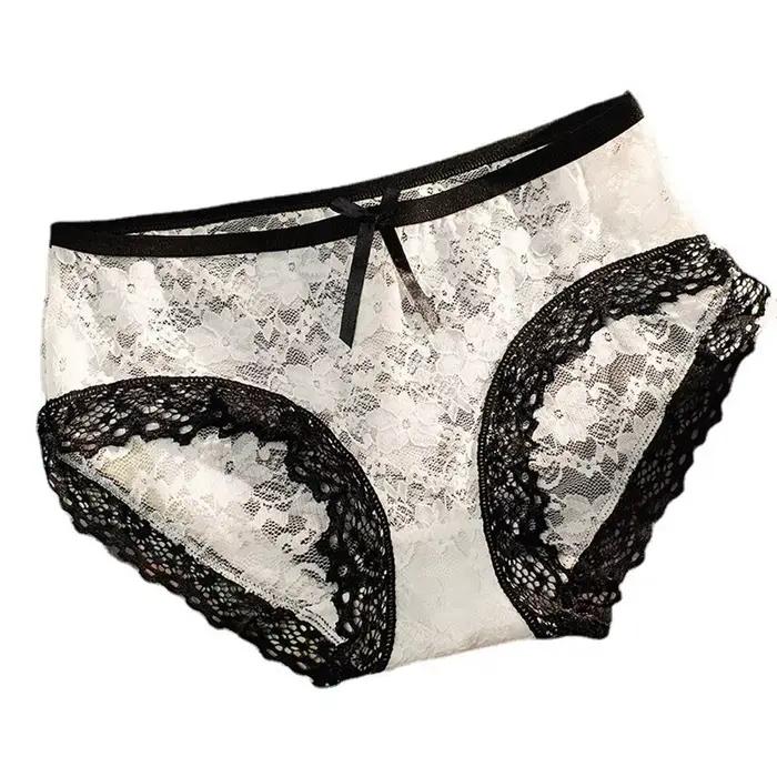 Mignon Transparent pour les filles Lingerie fleur maille femmes culottes slips coréen sous-vêtements dentelle
