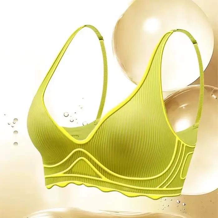 Soutien-gorge sans couture pour femmes, petite poitrine, design creux, sous-vêtements, une pièce, motif rayé, confortable, sexy, maintien optimal, polyvalence des couleurs