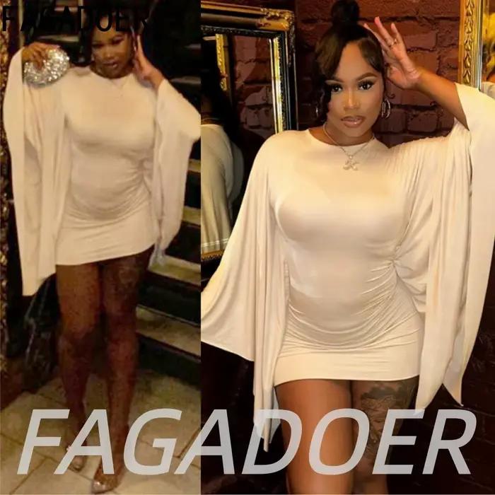 FAGADOER Robe moulante mini abricot pour femme