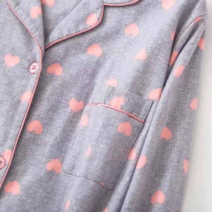 Chemise de nuit boutonnée en coton pour femme