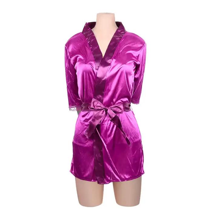 Robe de nuit en satin et dentelle, pyjama, lingerie, sous-vêtements