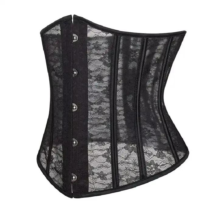 Corset sous le buste en maille transparente pour femme