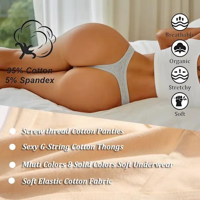 4 pièces/ensemble femmes coton culottes sans couture taille basse tongs