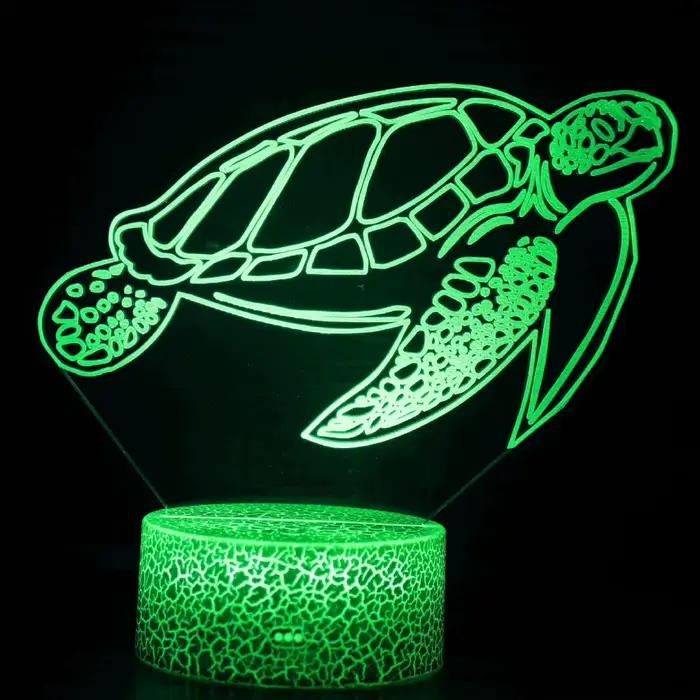 Nighdn 3D LED tortue veilleuse pour enfants 7 couleurs tortue lampe chambre décoration anniversaire cadeaux de noël enfant veilleuse