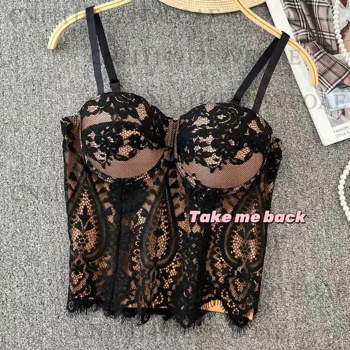 Bustier en dentelle florale élégant pour femme