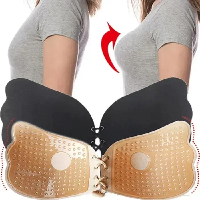 Femmes sans couture auto-adhésif mouche soutien-gorge sans bretelles Push Up