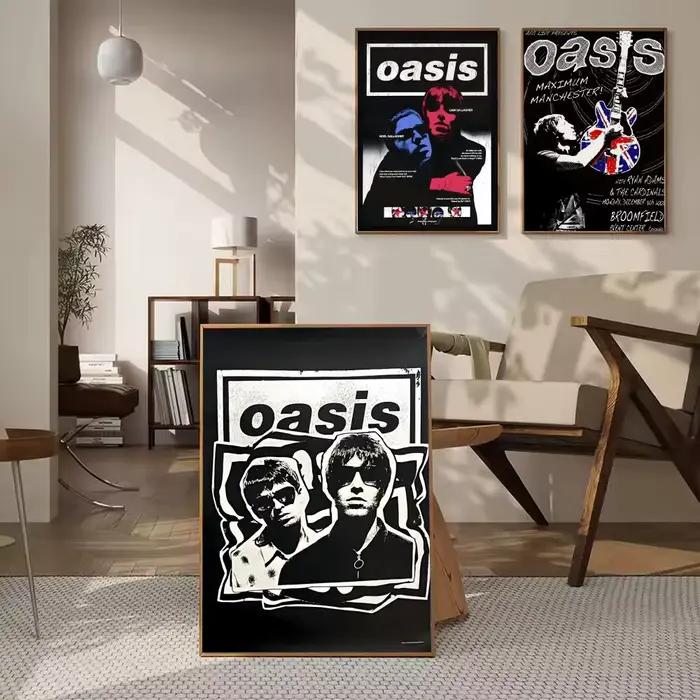 Affiche O-Oasis b-band, affiche artistique HD, décoration murale décorative, imperméable, décoration de maison pour salon, chambre à coucher, café, cadeau élégant