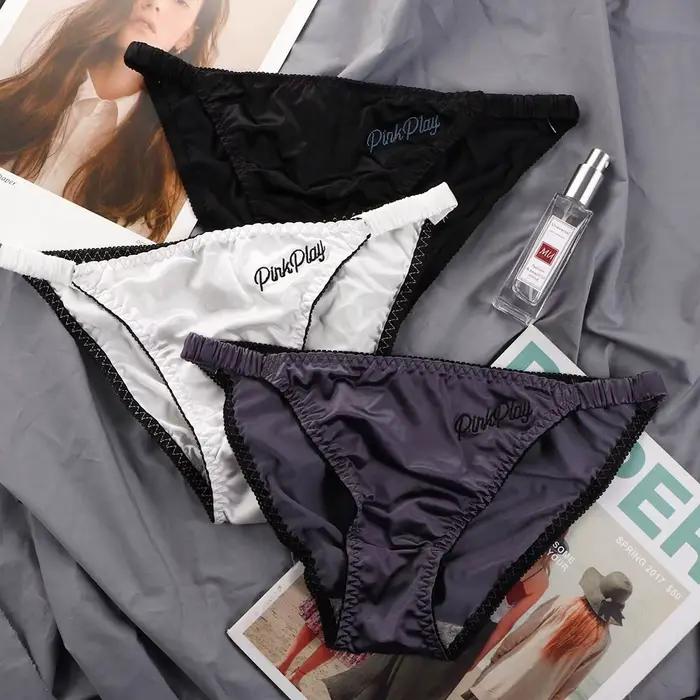 Culotte taille basse en tissu satiné pour femmes