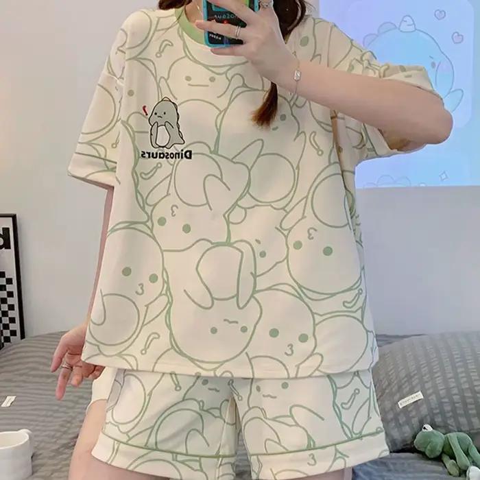 Ensemble de pyjama décontracté pour femme à manches courtes