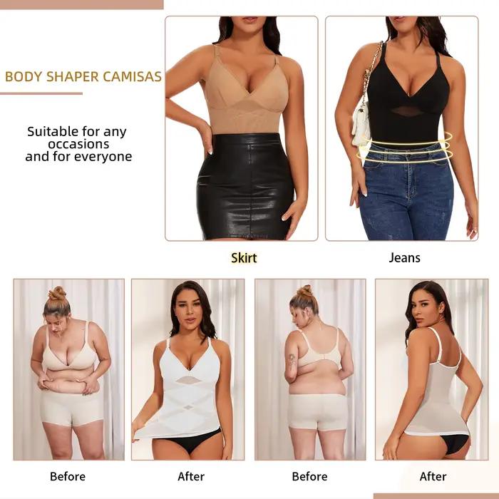Body Shaper pour femmes contrôle du ventre Shapewear débardeurs de Compression haut caraco col en v Camisoles sans