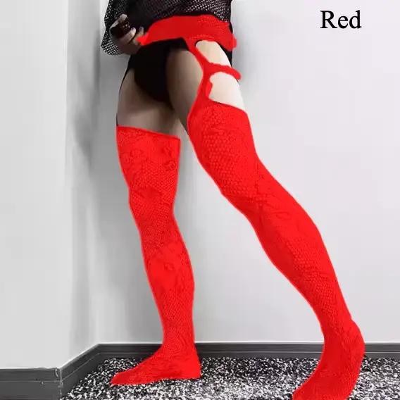 Collants bleus pour hommes, vêtements Sissy, bas de corps rose vif, sous-vêtements blancs pour mari, chaussettes en résille, vêtements de Club fétichistes pour gars