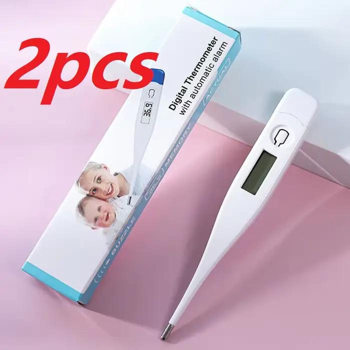 Lot de 2 thermomètres numériques pour la fièvre, mesure orale, axillaire ou rectale, affichage LCD électronique, haute précision, offre spéciale