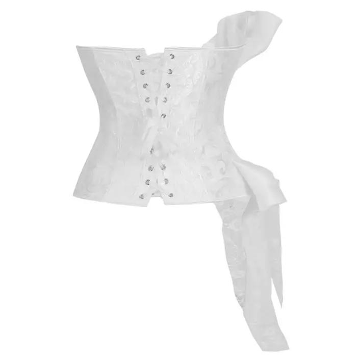 Nouveau Corset en Arête de Poisson Décoré en Dentelle Satinée Pour Femme Occasions Spéciales Goût Gothique Victorien Romantique
