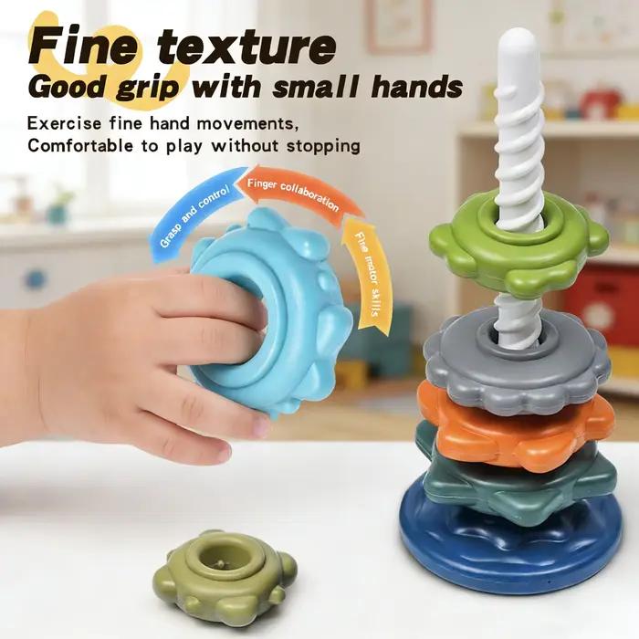 Tour rotative arc-en-ciel, jouet d'éducation précoce, conçu pour la reconnaissance des couleurs, excellent cadeau éducatif pour les garçons et les filles pour les anniversaires