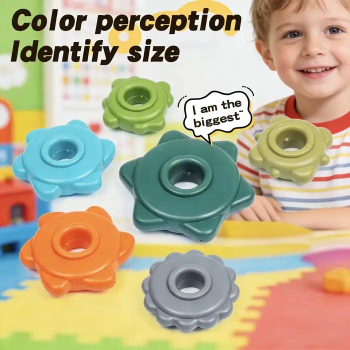 Tour rotative arc-en-ciel, jouet d'éducation précoce, conçu pour la reconnaissance des couleurs, excellent cadeau éducatif pour les garçons et les filles pour les anniversaires