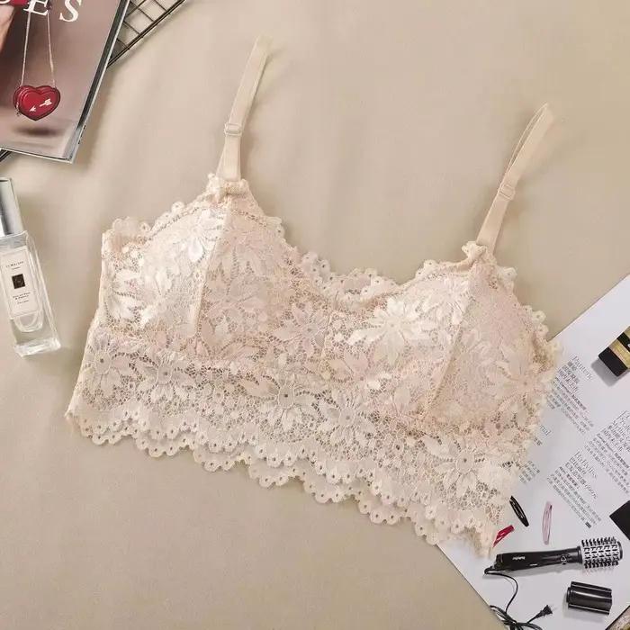 Soutien-gorge en dentelle fine pour femmes, beau dos, sans anneau en acier, sangle à bretelles, petite poitrine, soutien-gorge de soutien