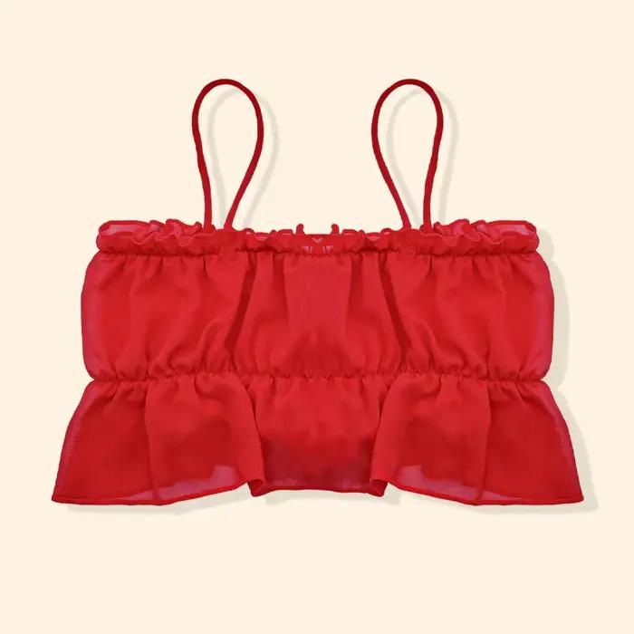 Soutien-Gorge Rouge à Volants pour le Jour de Noël et le Nouvel An