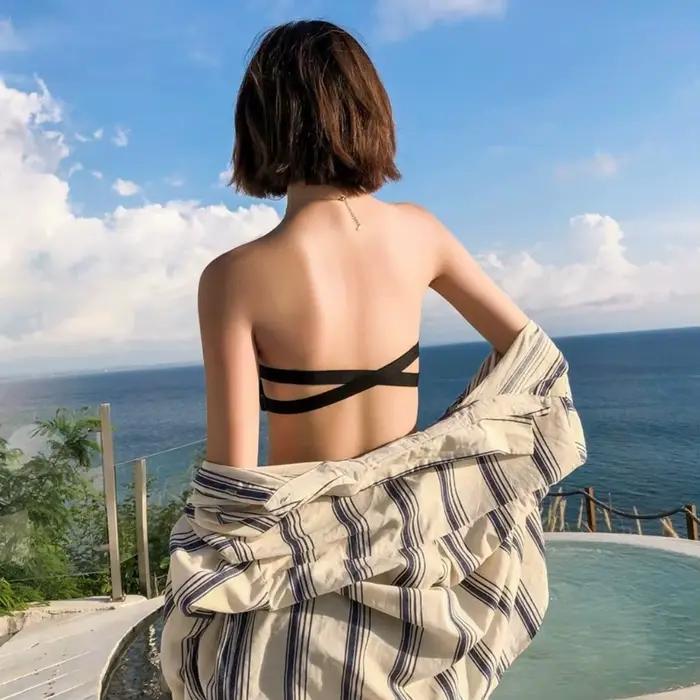 ZXYOUPING femmes soutien-gorge Invisible Nu soutien-gorge sans couture sans bretelles soutien-gorge Push Up dos nu sangle taille libre pour la fête de mariage