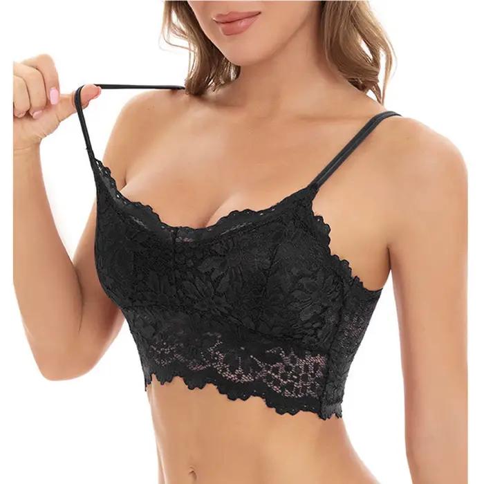 Soutien-gorge sexy en dentelle florale sans bretelles pour femmes