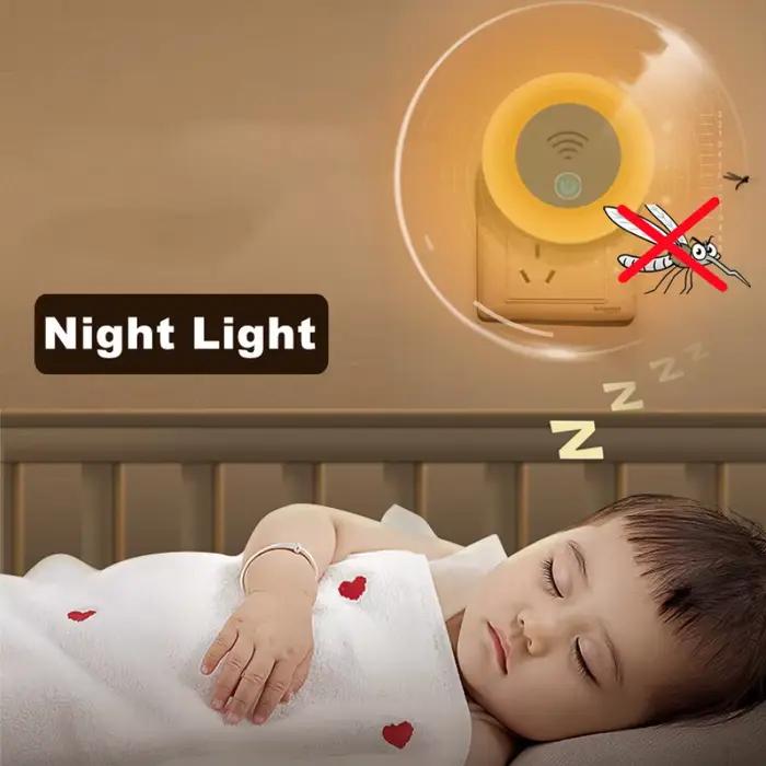 Veilleuse domestique à ultrasons pour mère et bébé, répulsif anti-moustiques, répulsif d'insectes intelligent, conversion morte, intérieur
