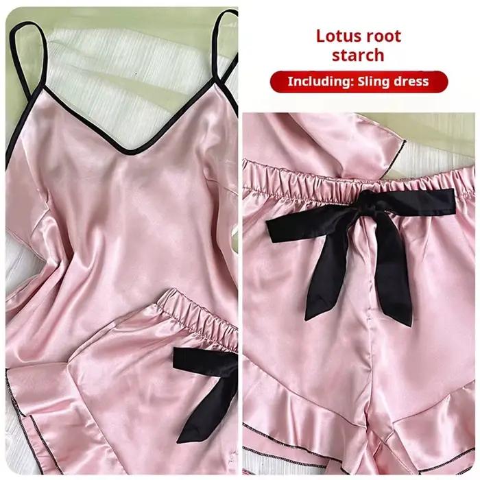Pyjama en satin lisse pour femme
