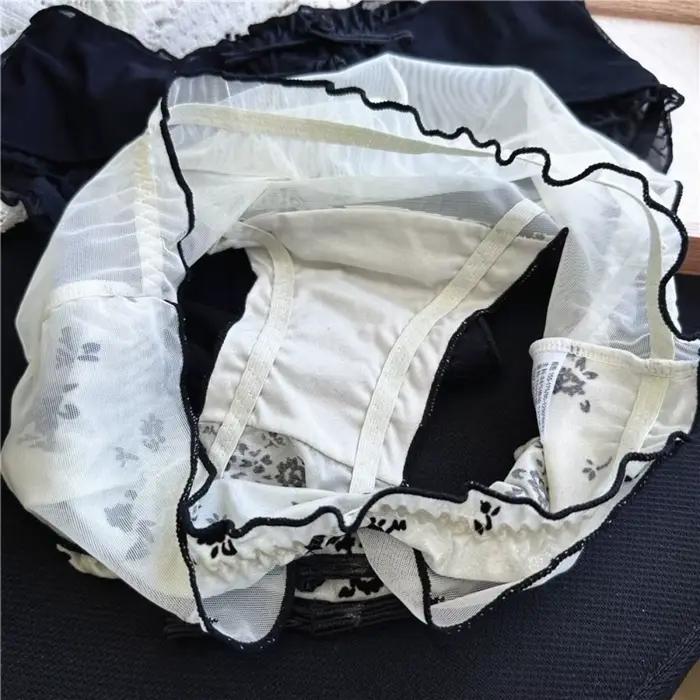 Culotte Femme Taille Basse Style Chinois à Volants et Boucles