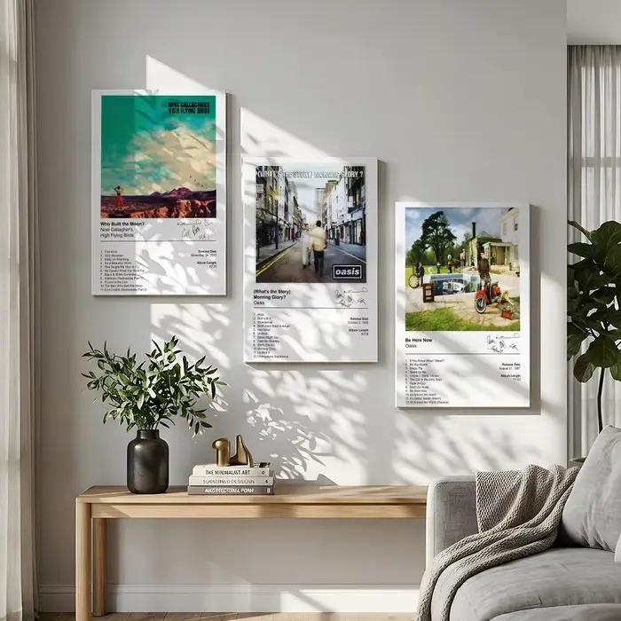 Couverture d'album O-Oasis, peinture de groupe, calligraphie, impression sur toile HD, affiche, art mural | Cadre optionnel | Décoration moderne pour couloir