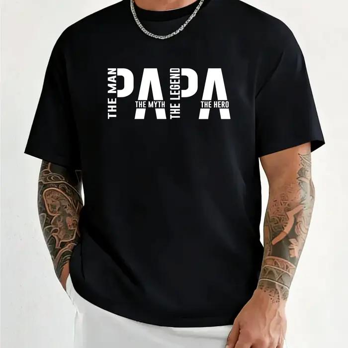 T-shirt drôle Papa le Homme le Mythe la Légende pour hommes, vêtements pour papa, t-shirt à manches courtes, t-shirts pour hommes, vêtements, hauts