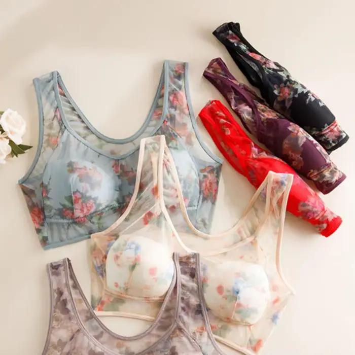 Soutien-gorge imprimé Floral pour femmes d'âge moyen