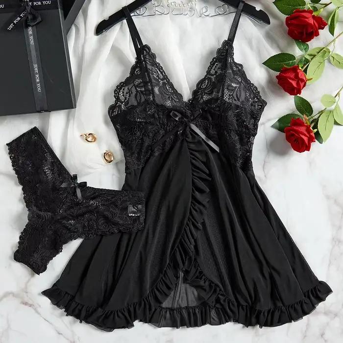 Ensemble de chemises de nuit d'été à col halter
