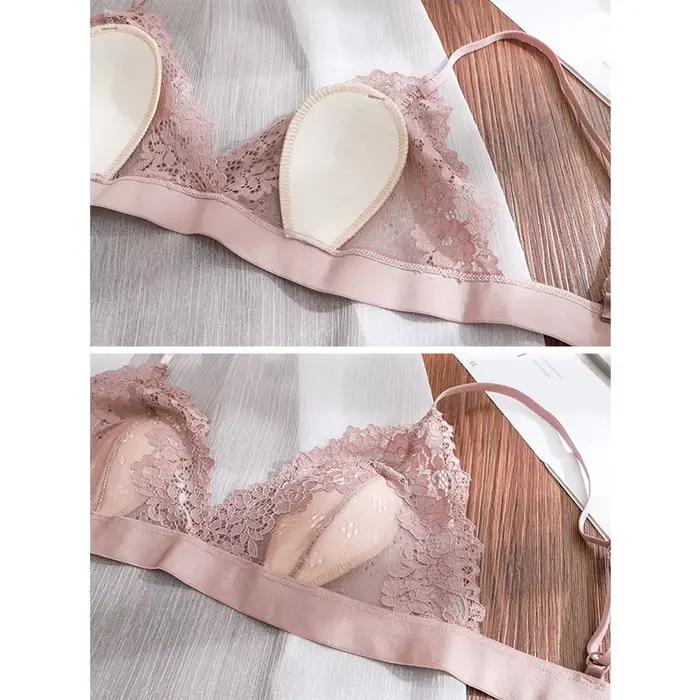 Bannirou-Soutien-gorge transparent en dentelle pour femme