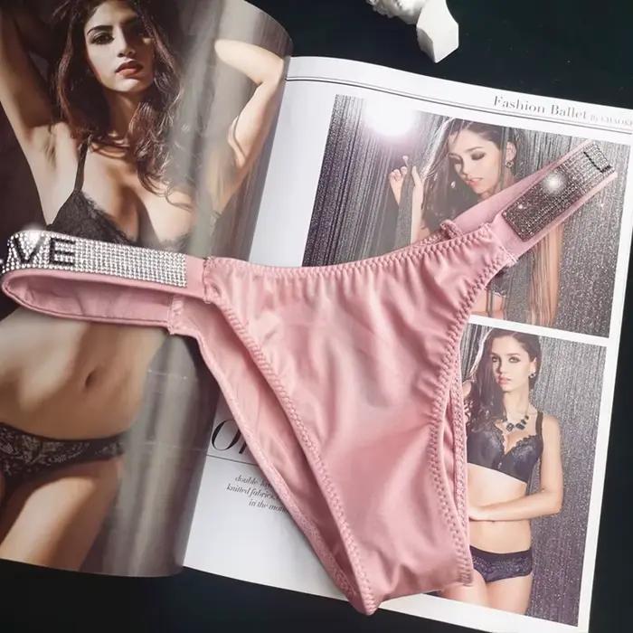 String sexy taille basse pour femme, sous-vêtement féminin, slip sans lueur