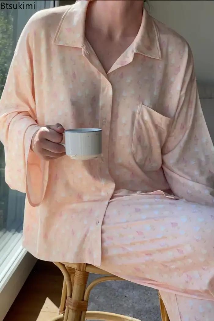 Ensemble pyjama décontracté imprimé floral pour femmes