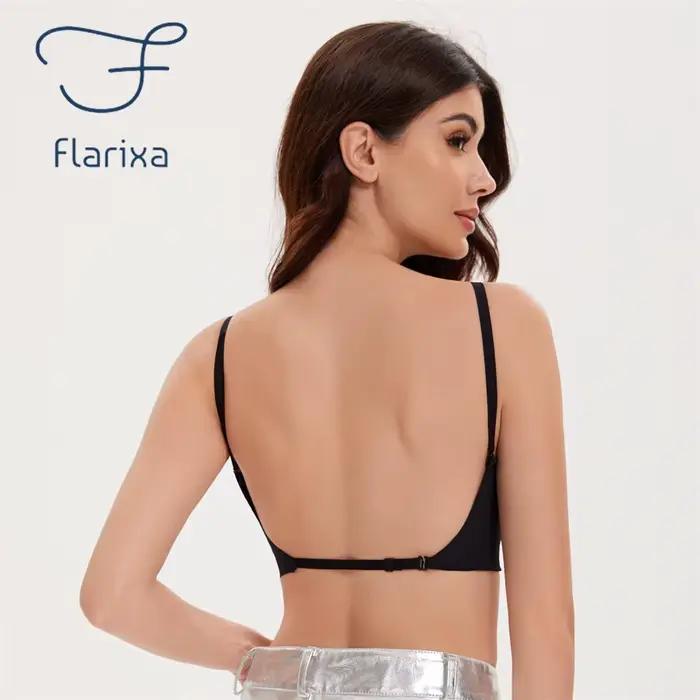 Soutien-gorge Flarixa sans couture bleu avec bretelles convertibles pour femmes occasions quotidiennes et spéciales