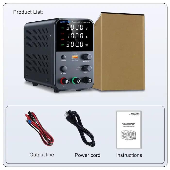 Wanptek DC alimentation de laboratoire 30V 60V 120V régulateur de tension réglable tension préréglée courant double tension d'entrée 220V/110V