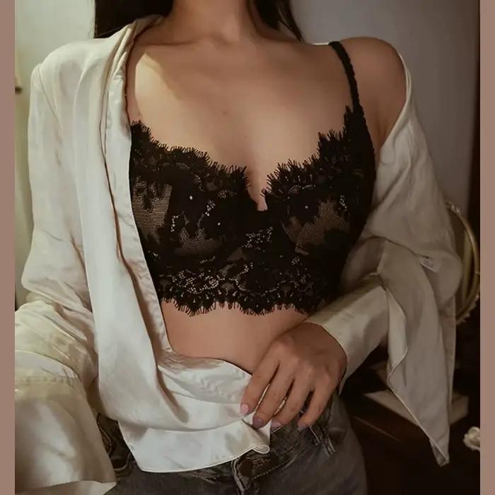 Nouveau soutien-gorge à bretelles français en dentelle Sexy