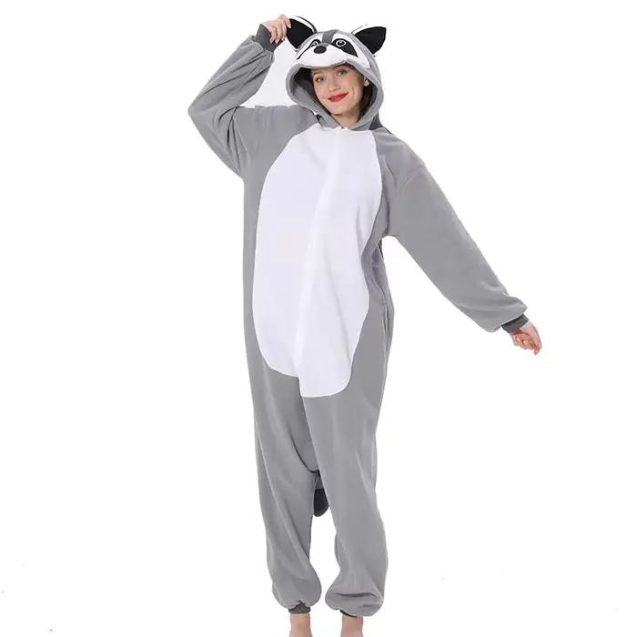 Hommes Pyjamas Animal Kigurumi femmes raton laveur Onesies pour adultes dessin animé une pièce Pijamas corps complet cadeau d'anniversaire Cosplay Costume