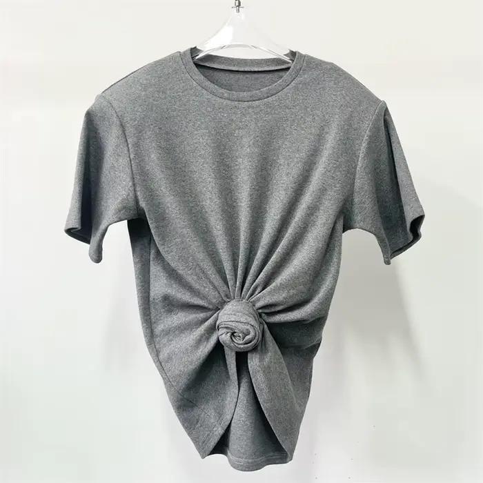 T-shirt femme nouveau élastique tricoté mince corset