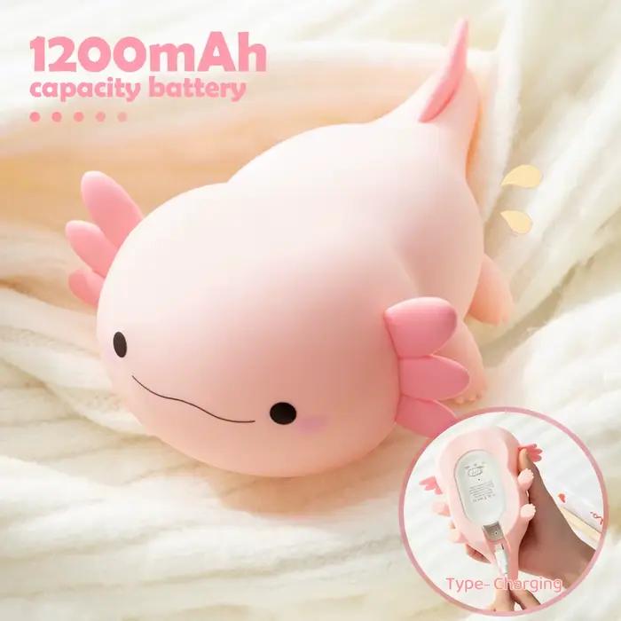 Axolotl veilleuse pour enfants 2 luminosité Silicone pépinière veilleuse Portable USB Rechargeable lampe de chevet pour chambre de bébé