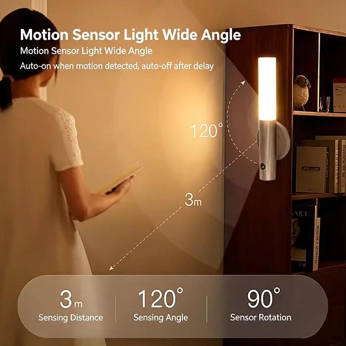 Lampe LED de nuit à chargement USB, à détection intelligente de mouvement, pour chevet, armoire, éclairage domestique, lampe à capteur de mouvement