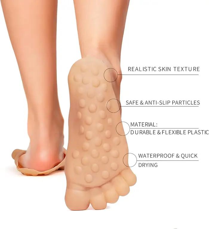 Chaussons pieds nus drôles pour femmes et hommes, chaussures de farce, imitation, Parker à cinq doigts, pantoufles Bigfoot, chaussures de parodie dégradées, hilarantes