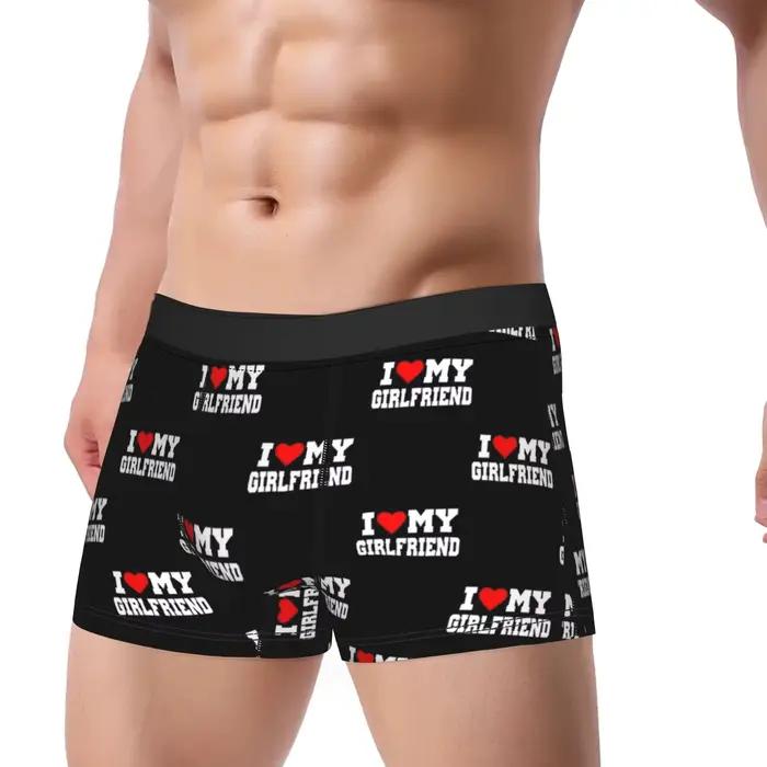 Je l'aime, ma petite amie - Sous-vêtements de la Saint-Valentin - Boxer personnalisé de haute qualité pour homme - Culotte respirante