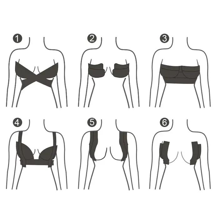 Bande de poitrine couvre-mamelon soutien-gorge Push Up